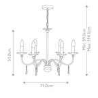 Elstead Finsbury Park 6 Light Ceiling Chandelier in Polished Nickel