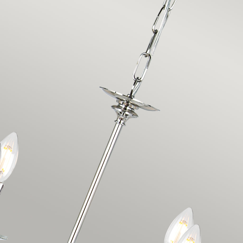 Elstead Finsbury Park 6 Light Ceiling Chandelier in Polished Nickel