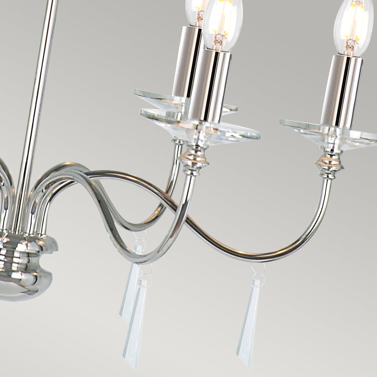 Elstead Finsbury Park 6 Light Ceiling Chandelier in Polished Nickel
