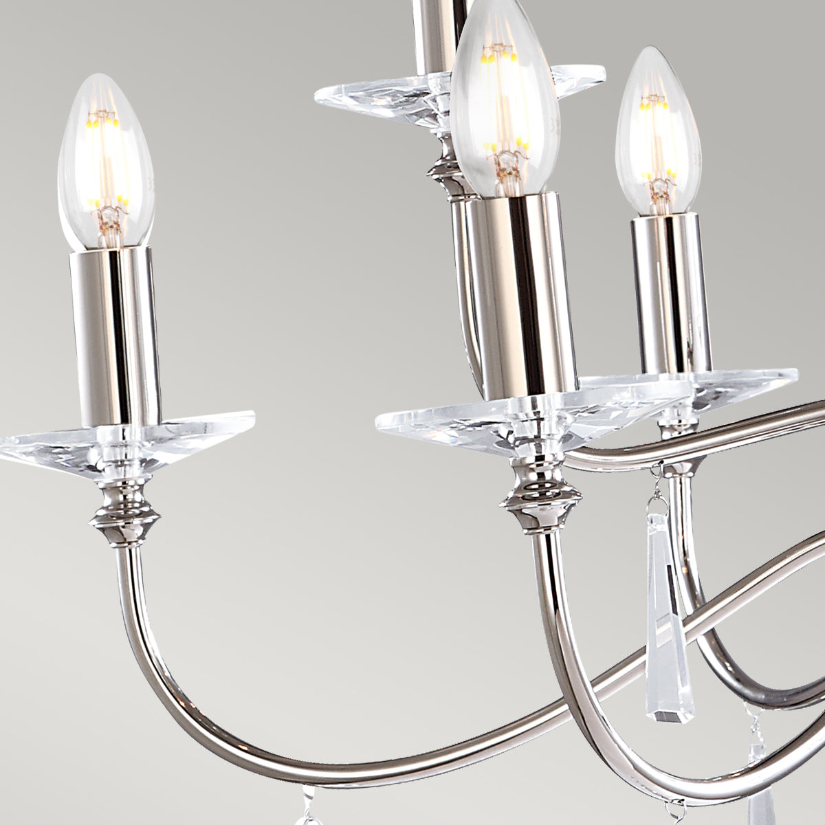 Elstead Finsbury Park 9 Light Chandelier in Polished Nickel