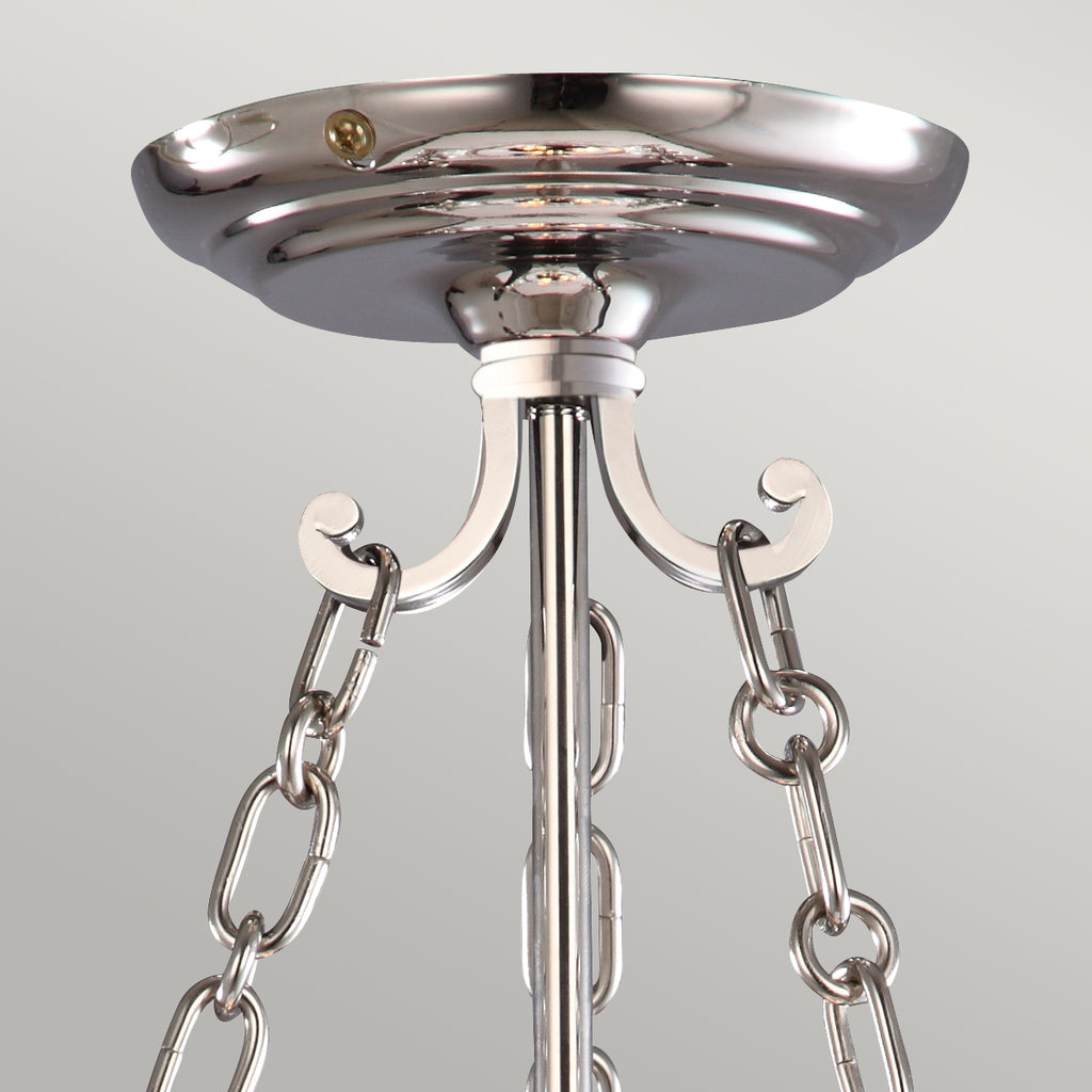 Elstead Finsbury Park Small 3 Light Pendant Light in Polished Nickel