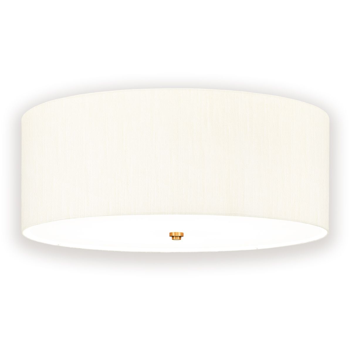 Elstead Fletcher 26 inch Flush Ceiling Light in Aged Brass with Ivory Shade