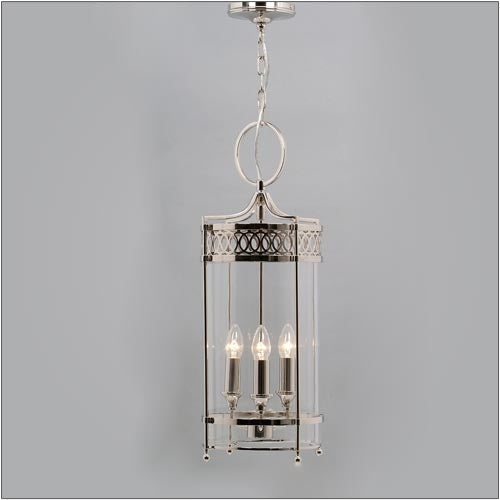 Elstead Guildhall 3 Light Indoor Lantern in Polished Nickel