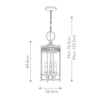 Elstead Guildhall 3 Light Indoor Lantern in Polished Nickel