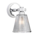 Elstead Gunnislake 1 Light Bathroom Wall Light in White and Polished Chrome