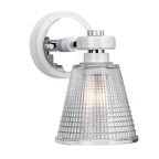 Elstead Gunnislake 1 Light Bathroom Wall Light in White and Polished Chrome