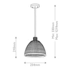 Elstead Hampstead Duo-Mount Pendant in Black