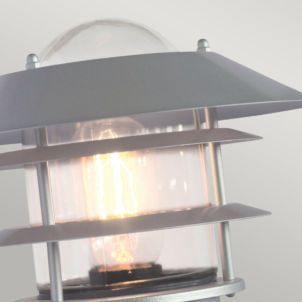 Elstead Helsingor 1 Light Outdoor Wall Lantern in Silver with PIR