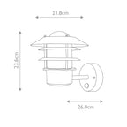Elstead Helsingor 1 Light Outdoor Wall Lantern in Silver with PIR