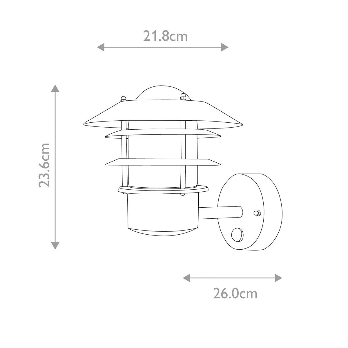 Elstead Helsingor 1 Light Outdoor Wall Lantern in Silver with PIR