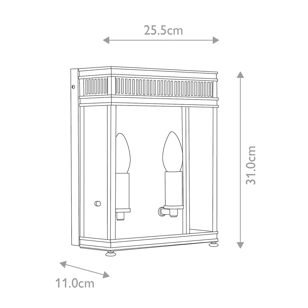 Elstead Holborn 2 Light Coastal Wall Lantern in Polished Chrome