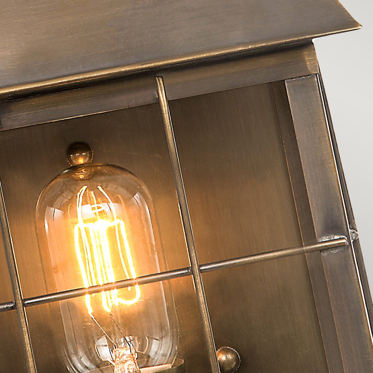 Elstead Hyde Park Outdoor Wall Lantern in Solid Antique Brass