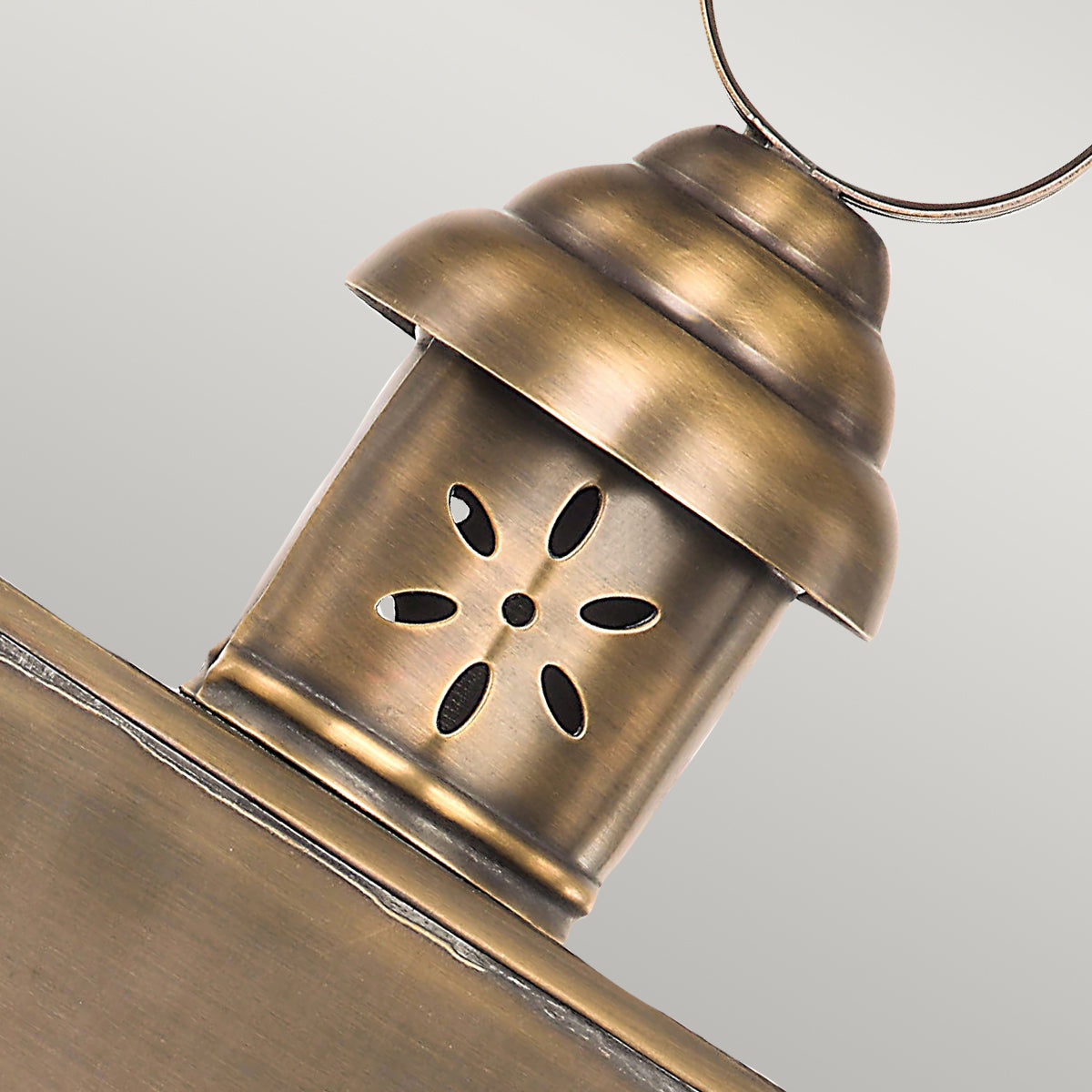 Elstead Hyde Park Outdoor Wall Lantern in Solid Antique Brass