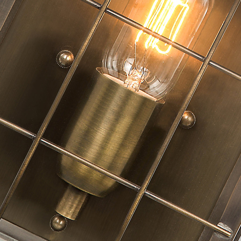 Elstead Hyde Park Outdoor Wall Lantern in Solid Antique Brass