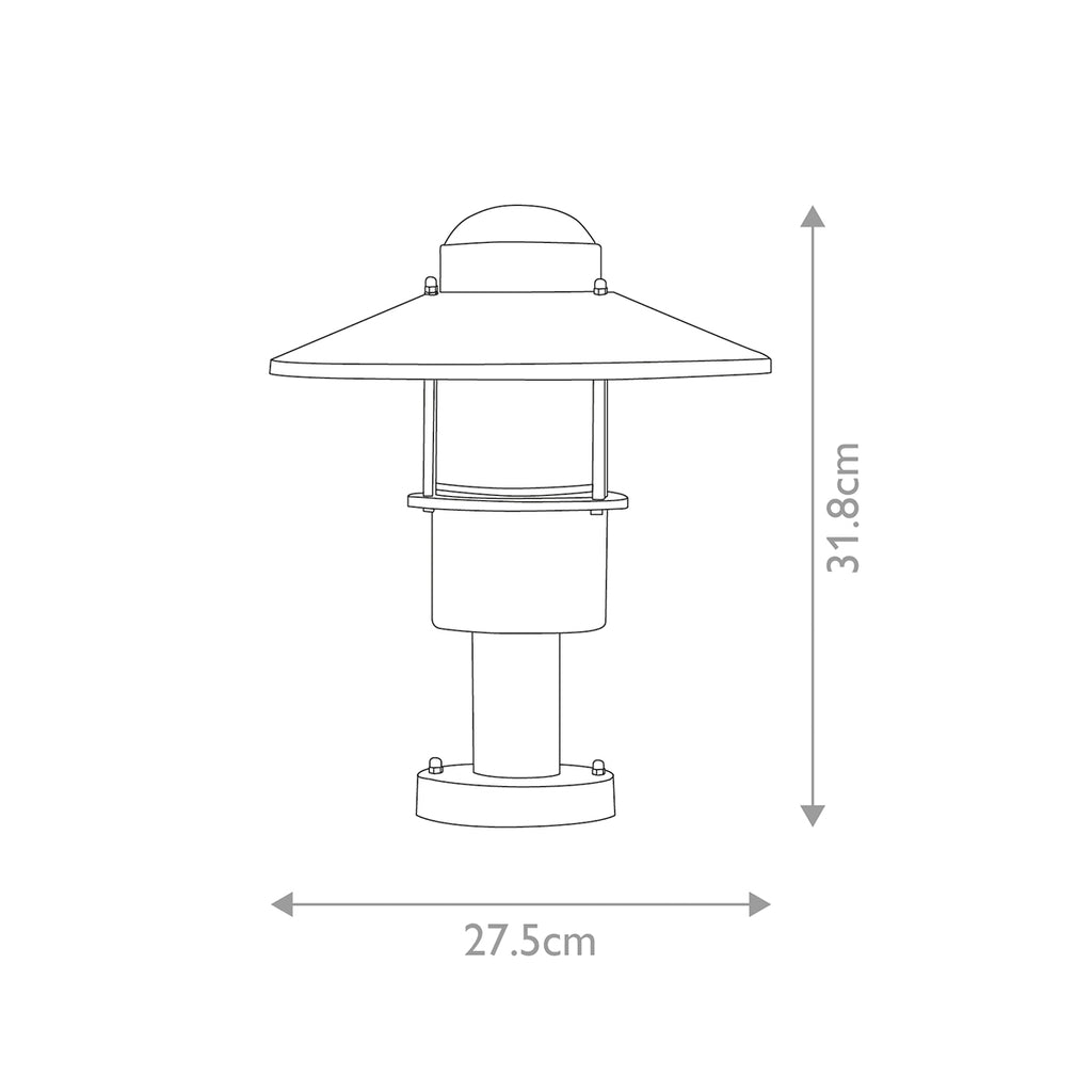 Elstead Klampenborg 1 Light Pedestal with PIR in Black