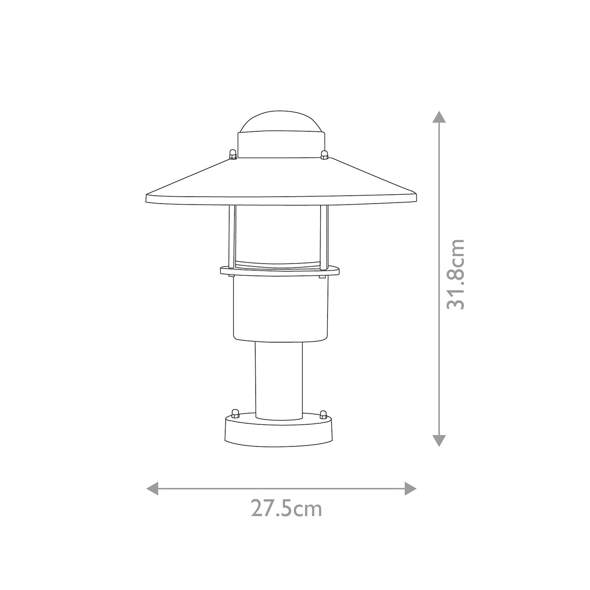 Elstead Klampenborg 1 Light Pedestal with PIR in Black