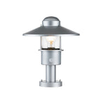 Elstead Klampenborg 1 Light Pedestal with PIR in Silver