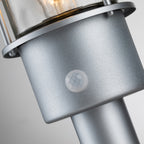 Elstead Klampenborg 1 Light Pedestal with PIR in Silver