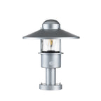 Elstead Klampenborg 1 Light Pedestal with PIR in Silver