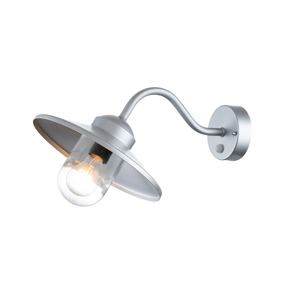 Elstead Klampenborg PIR wall lantern Silver