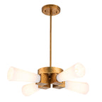 Elstead Kristy 4 Light Semi-Flush Distressed Gold with Opal Glass Shade