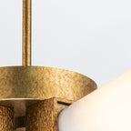 Elstead Kristy 4 Light Semi-Flush Distressed Gold with Opal Glass Shade