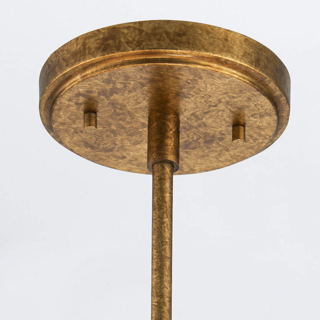Elstead Kristy 4 Light Semi-Flush Distressed Gold with Opal Glass Shade