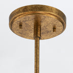 Elstead Kristy 4 Light Semi-Flush Distressed Gold with Opal Glass Shade