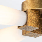 Elstead Kristy 4 Light Semi-Flush Distressed Gold with Opal Glass Shade