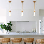 Elstead Kristy Mini Pendant Distressed Gold with Opal Glass Shade