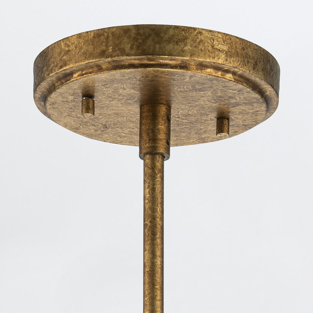 Elstead Kristy Mini Pendant Distressed Gold with Opal Glass Shade