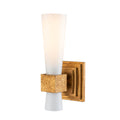 Elstead Kristy Wall Light Distressed Gold with Opal Glass Shade