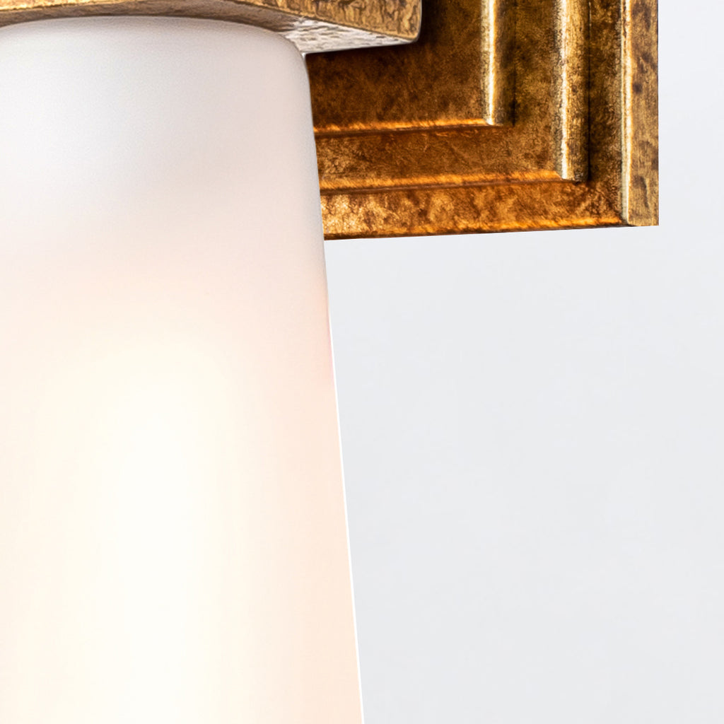Elstead Kristy Wall Light Distressed Gold with Opal Glass Shade