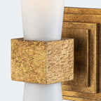 Elstead Kristy Wall Light Distressed Gold with Opal Glass Shade