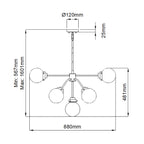 Elstead Kula 9 Light Chandelier in Polished Nickel