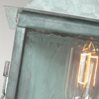 Elstead Lambeth Palace Outdoor Wall Lantern in Solid Brass Verdigris Finish