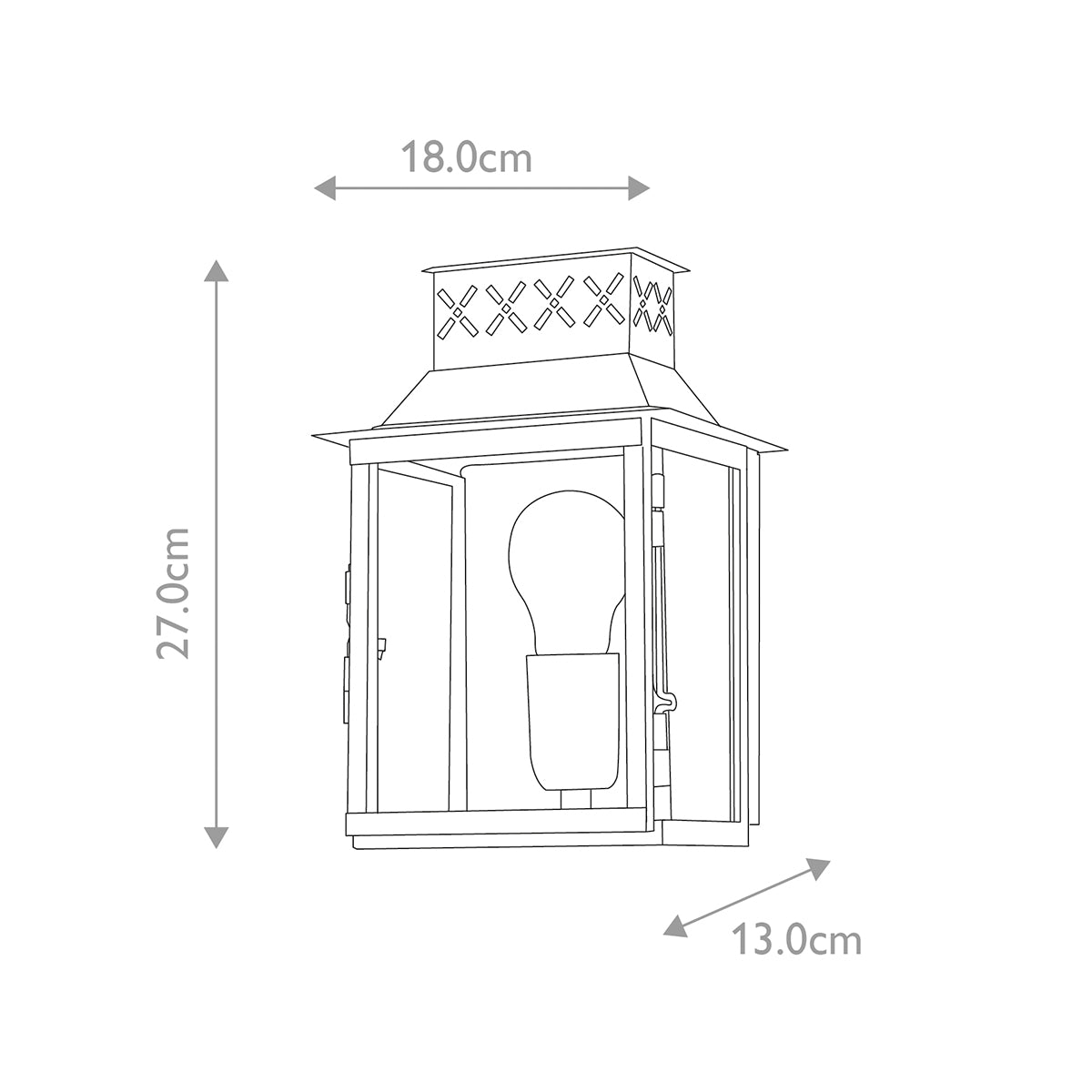 Elstead Lambeth Palace Outdoor Wall Lantern in Solid Brass Verdigris Finish