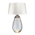 Elstead Lena Large 2 Light Table Lamp in Smoke with Off-White Shade