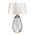Elstead Lena Large 2 Light Table Lamp in Smoke with Off-White Shade