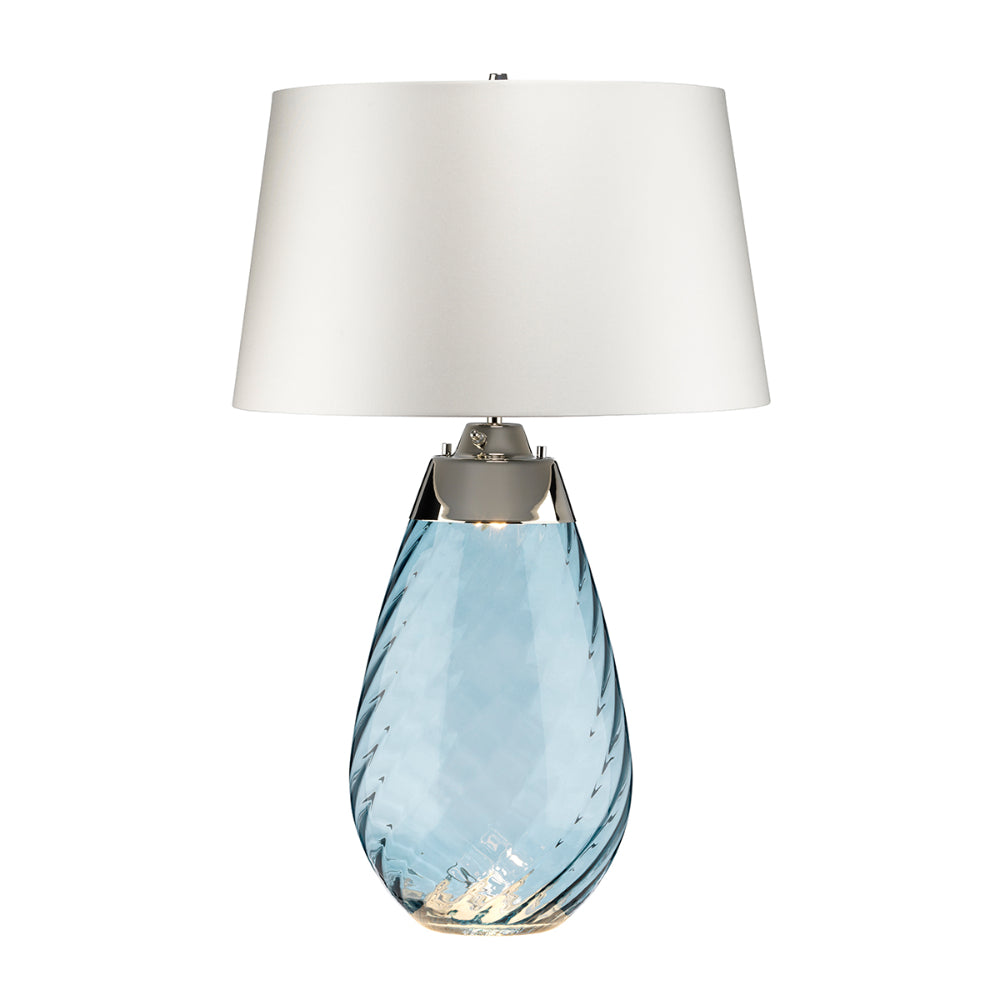 Elstead Lena Large Table Lamp in Blue with Off-White Shade