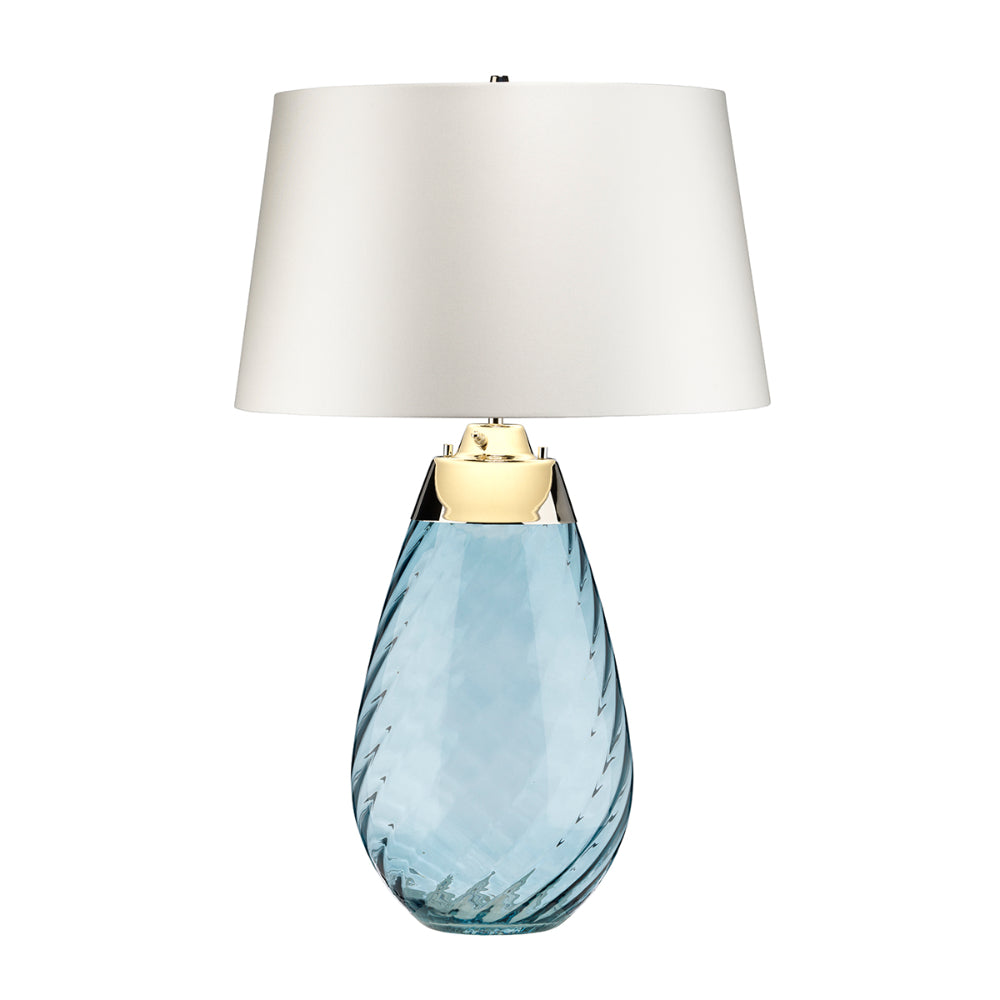 Elstead Lena Large Table Lamp in Blue with Off-White Shade