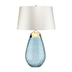 Elstead Lena Large Table Lamp in Blue with Off-White Shade