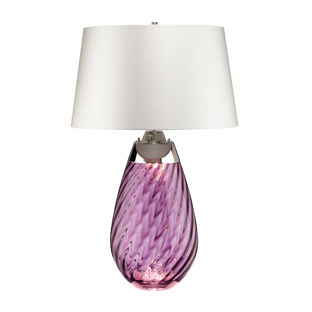 Elstead Lena Large Table Lamp in Plum with Off-White Shade