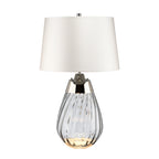 Elstead Lena Small 2 Light Table Lamp in Smoke with Off-White Shade