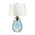 Elstead Lena Small Table Lamp in Blue with Off-White Shade