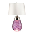 Elstead Lena Small Table Lamp in Plum with Off-White Shade