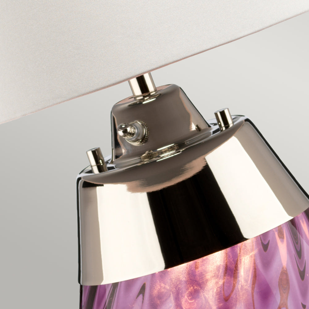 Elstead Lena Small Table Lamp in Plum with Off-White Shade