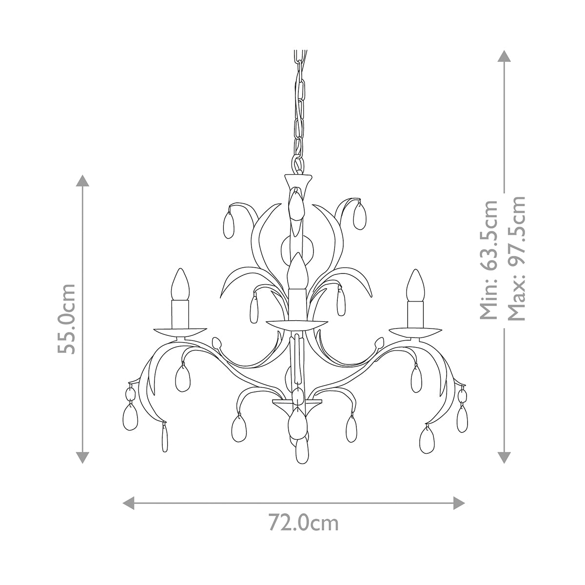 Elstead Lily 3 Light Pendant Light in Metallic Bronze