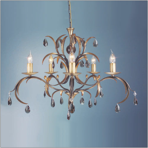Elstead Lily 5 Light Ceiling Light in Metallic Bronze