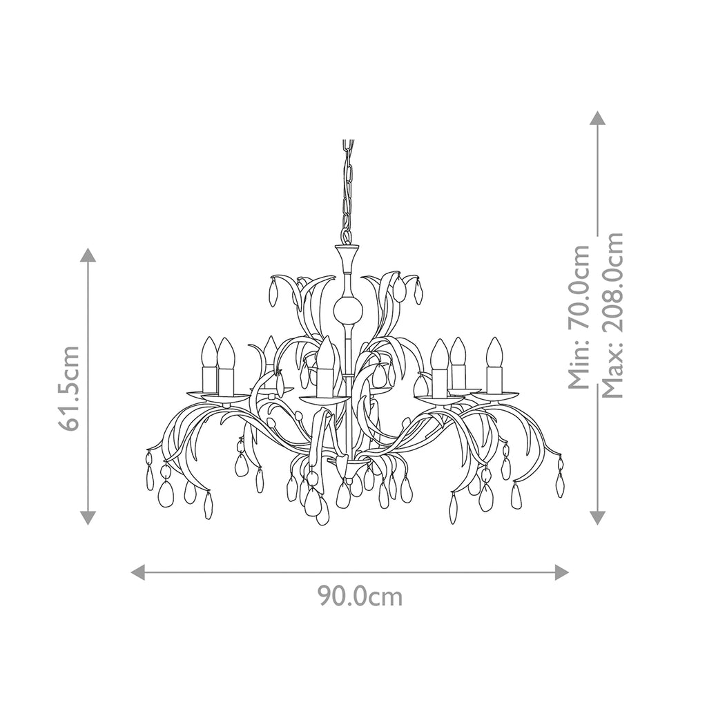 Elstead Lily 8 Light Ceiling Light in Metallic Bronze